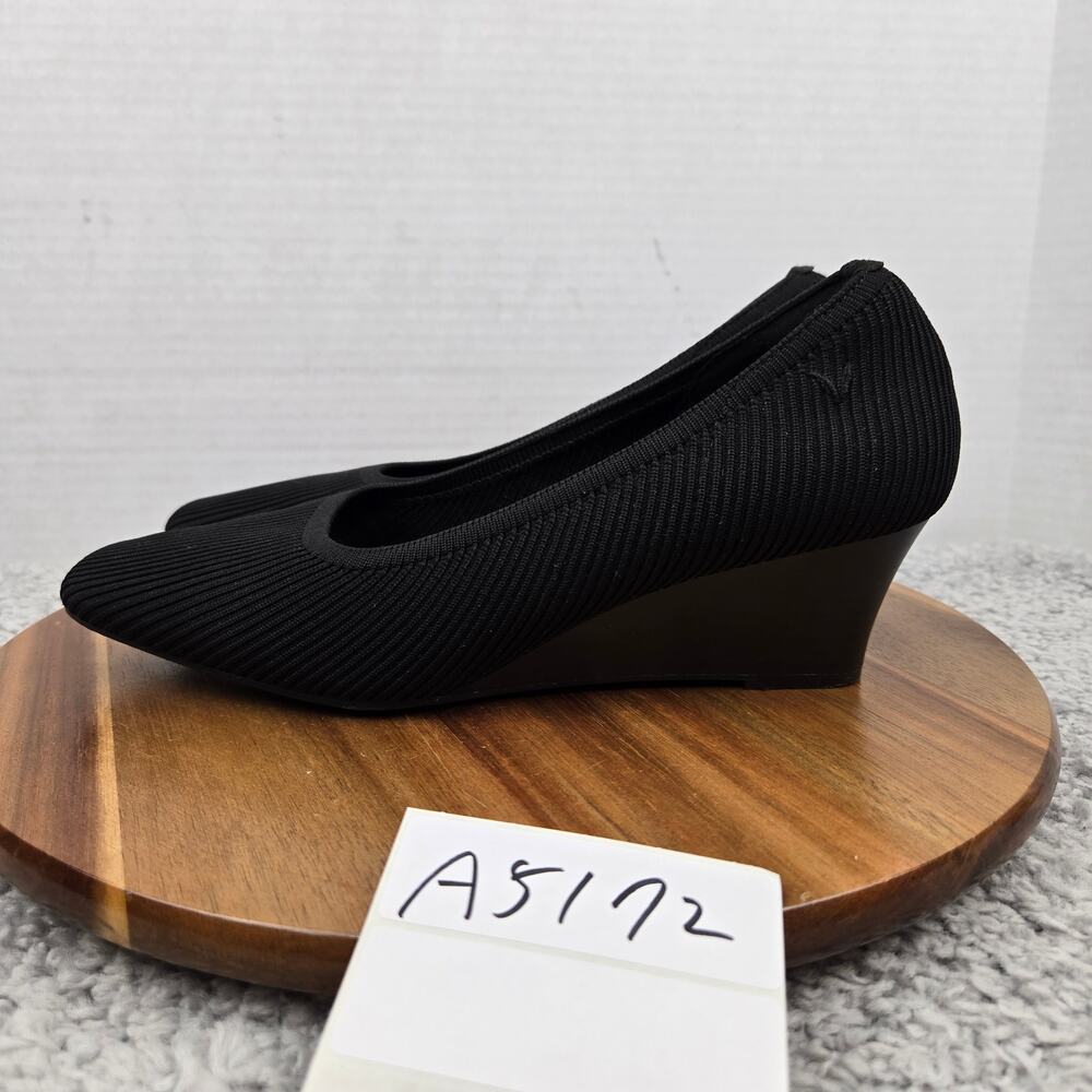 Vivaia Womens 41 Margot Wedge Pro Black Square Toe Casual Lifestyle Office Heels